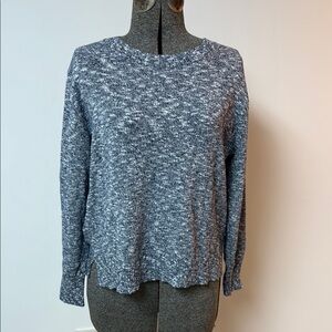 J. Crew Factory Blue and White Crew Neck Sweater